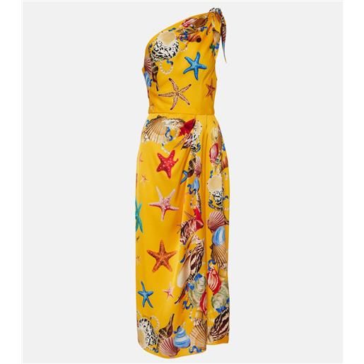 Dolce&Gabbana abito midi capri in misto seta con stampa