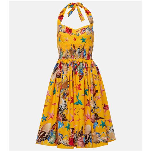 Dolce&Gabbana abito midi capri in cotone con stampa