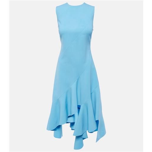 Oscar de la Renta abito midi asimmetrico in misto lana