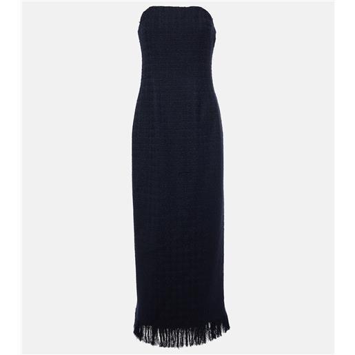 Oscar de la Renta abito bustier in tweed di misto mohair