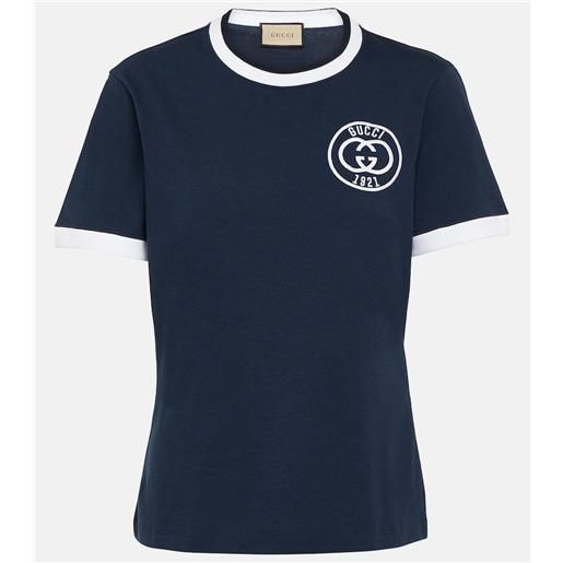 Gucci t-shirt interlocking g in jersey di cotone