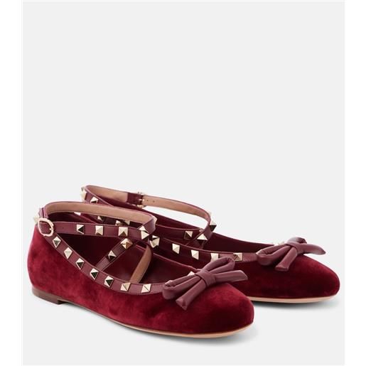 Valentino Garavani ballerine rockstud in velluto