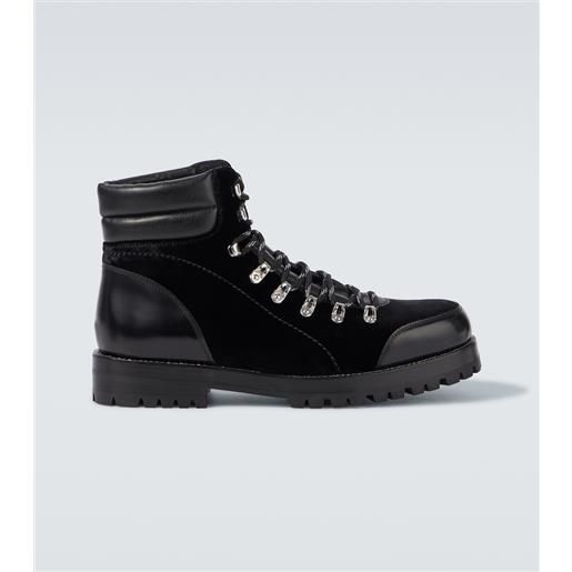 Manolo Blahnik stivaletti janka in velluto con pelle