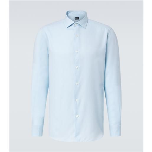 Zegna camicia in cotone e cashmere