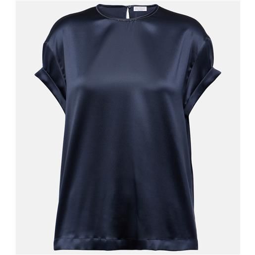 Brunello Cucinelli t-shirt in misto seta