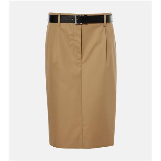 Prada gonna a tubino in twill di cotone