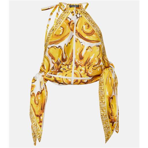Dolce&Gabbana top majolica in raso di seta