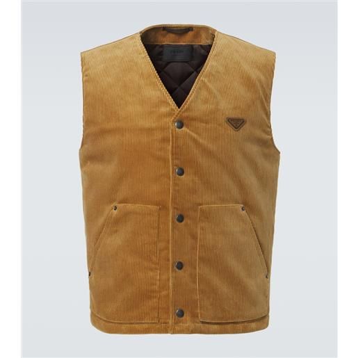 Prada gilet in velluto di cotone a coste