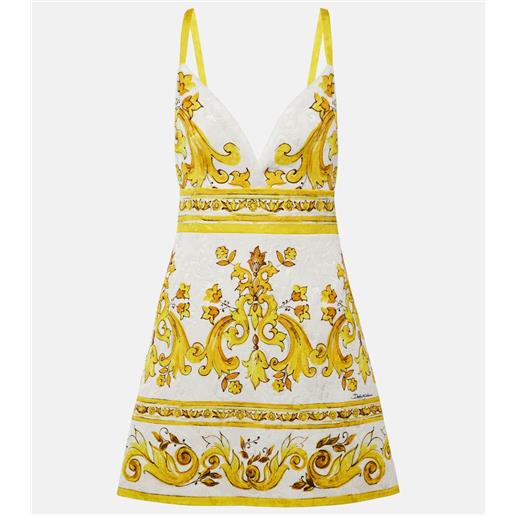 Dolce&Gabbana abito corto majolica in misto cotone