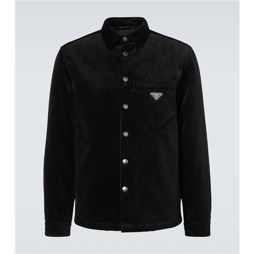 Prada giacca camicia in velluto a coste di cotone