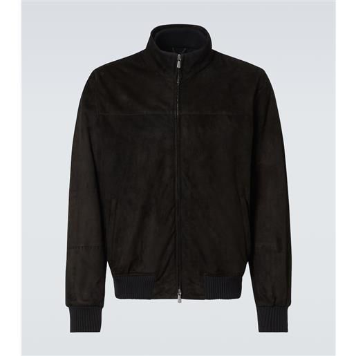 Thom Sweeney bomber in suede