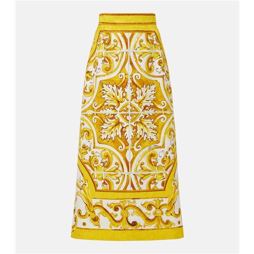 Dolce&Gabbana gonna midi majolica in broccato