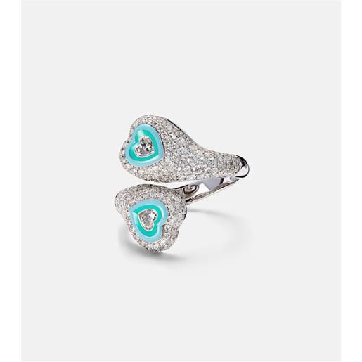 Anello Uomo Mignolo Con Zirconi Gialli &ndash; Argento 925 Placcato Oro Bianco 14kt &ndash; Taglia 10