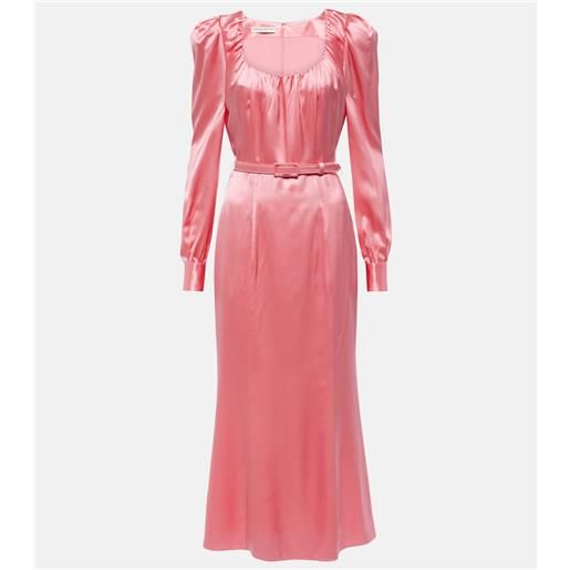 Alessandra Rich abito midi in raso di seta
