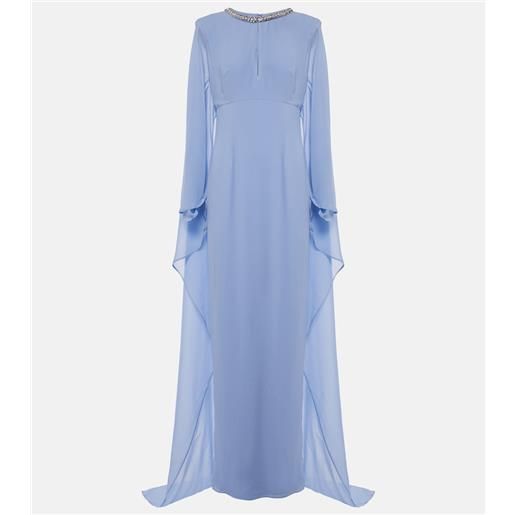 Roland Mouret abito lungo in chiffon di seta