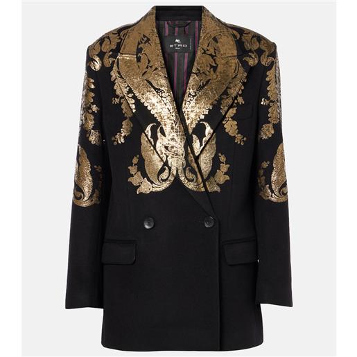 Etro blazer in lana e cashmere con stampa paisley