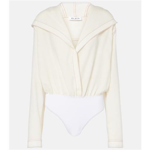 Alaia alaã¯a body in misto lana con cappuccio