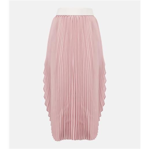 Stella McCartney gonna lunga a pieghe in crepe con pelle