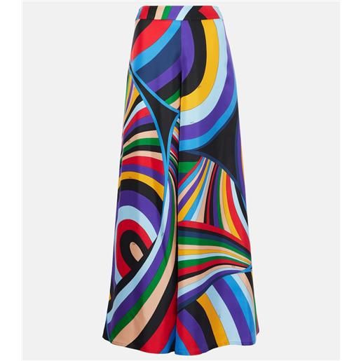 Pucci pantaloni a gamba larga iride in twill di seta