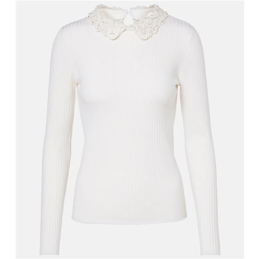 Carolina Herrera top in maglia di lana a coste