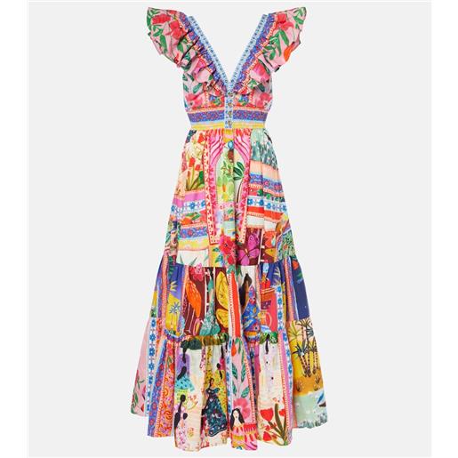 Camilla abito lungo cut-out in cotone