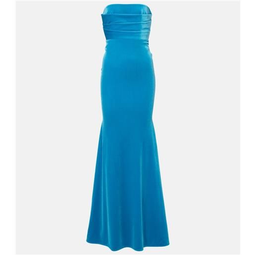 Alex Perry abito lungo in velluto drappeggiato