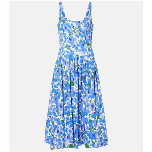 Carolina Herrera abito midi in misto cotone con stampa