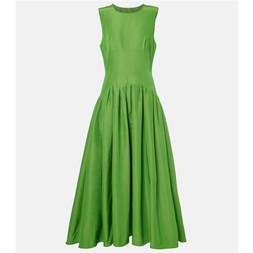 Carolina Herrera abito lungo in misto cotone a pieghe