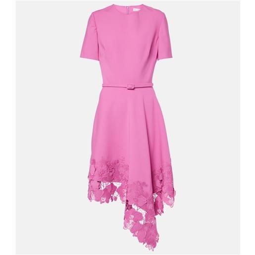 Oscar de la Renta abito midi con pizzo floreale