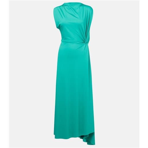 Victoria Beckham abito midi in jersey arricciato
