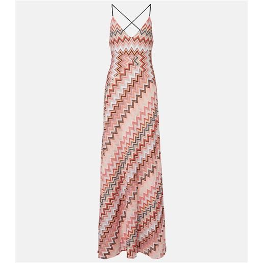 Missoni abito lungo in misto cotone a zig-zag