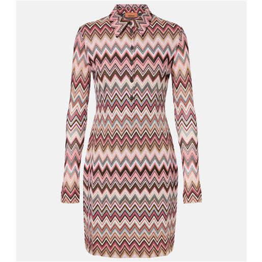 Missoni abito corto in misto cotone a zig-zag