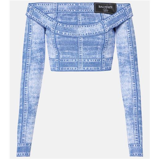 Balmain top cropped trompe l'oeil