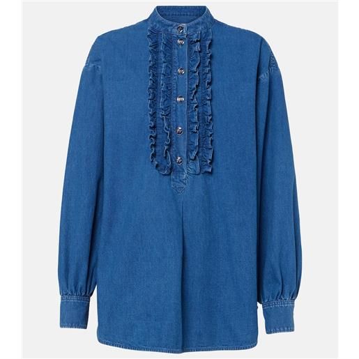 Valentino blusa di jeans con volant