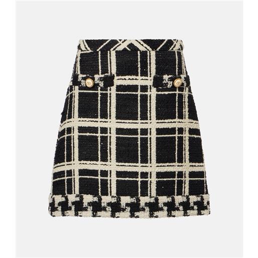 Valentino minigonna mossi in tweed di misto lana