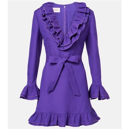 Valentino abito corto in crepe couture con volant