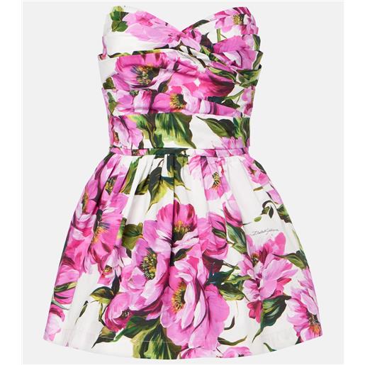 Dolce&Gabbana abito corto in cotone con stampa floreale