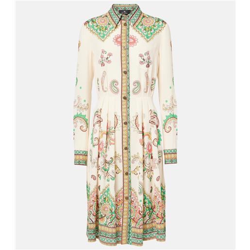 Etro abito midi con stampa paisley