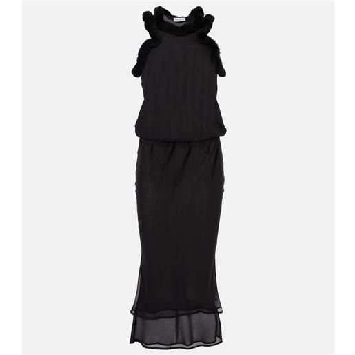 The Attico abito midi con shearling