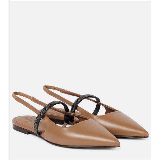 Brunello Cucinelli ballerine slingback pointy in pelle