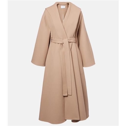 Alaia alaã¯a cappotto in lana e cashmere con cappuccio