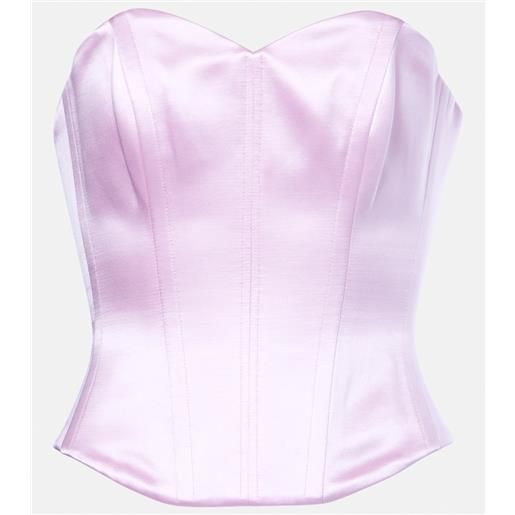 Alex Perry bustier in raso di seta e cotone