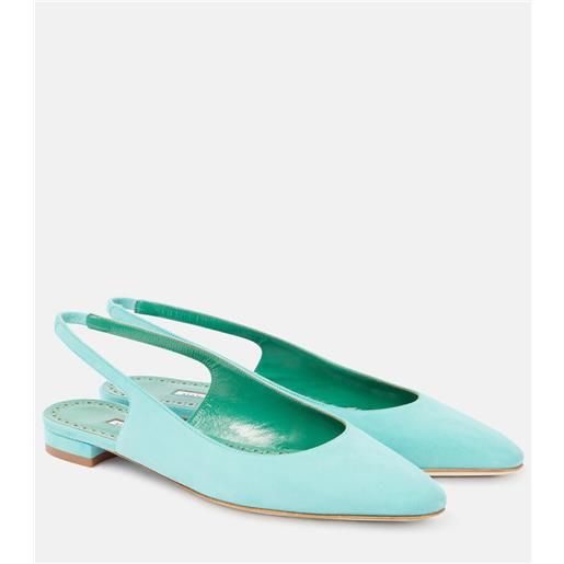 Manolo Blahnik ballerine slingback sawra 10 in suede