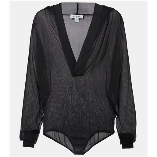 Alaia alaã¯a body trasparente con cappuccio