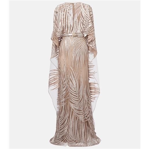 Elie Saab abito lungo in tulle con ricamo
