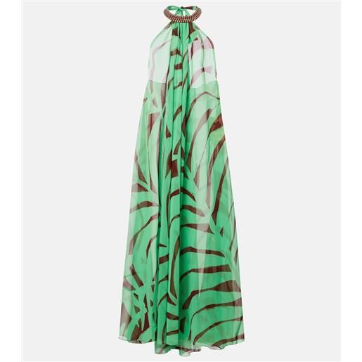 Johanna Ortiz abito lungo tactile winds in georgette