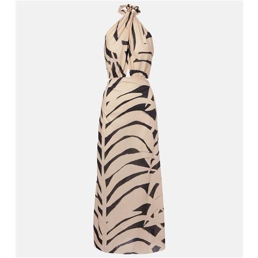 Johanna Ortiz abito lungo in cotone con cut-out