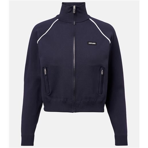 Miu Miu felpa con zip e logo