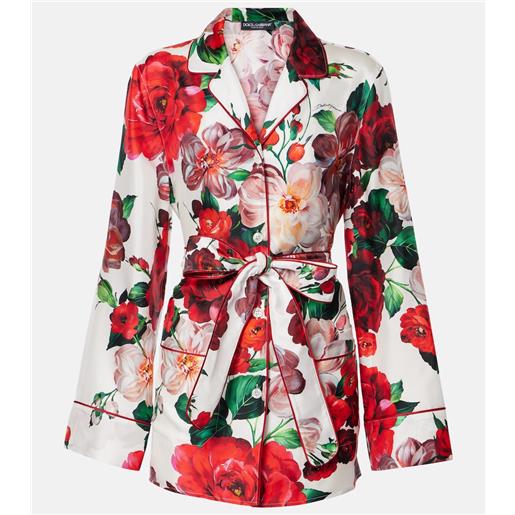 Dolce&Gabbana camicia in raso di seta con stampa