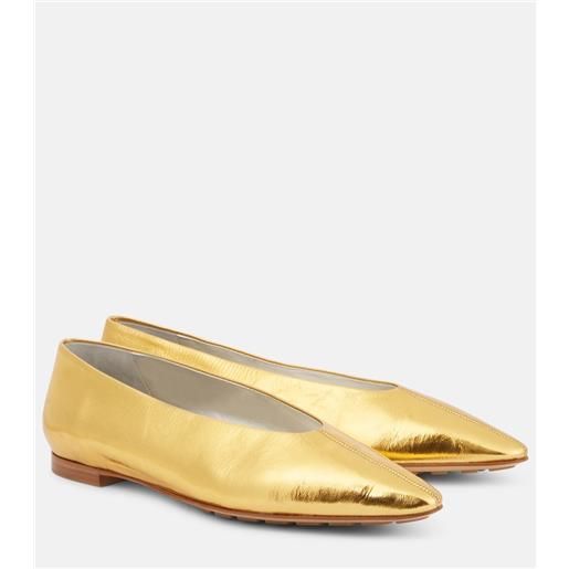 Bottega Veneta ballerine sofia in pelle metallizzata